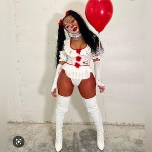 women sexy clown costume